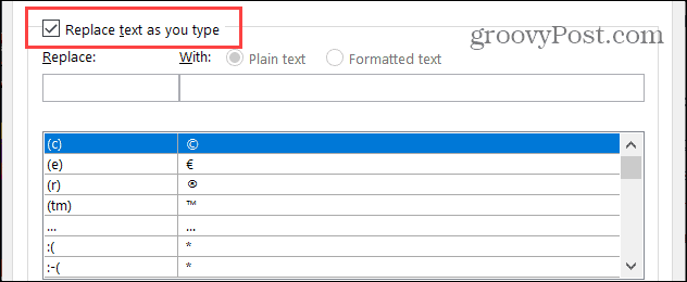 Udskift tekst, mens du skriver Word i Windows