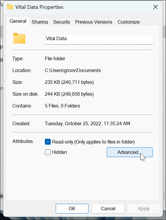 Krypter filer og mappe på Windows 11