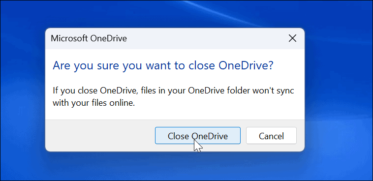 Ret OneDrive, der ikke synkroniserer