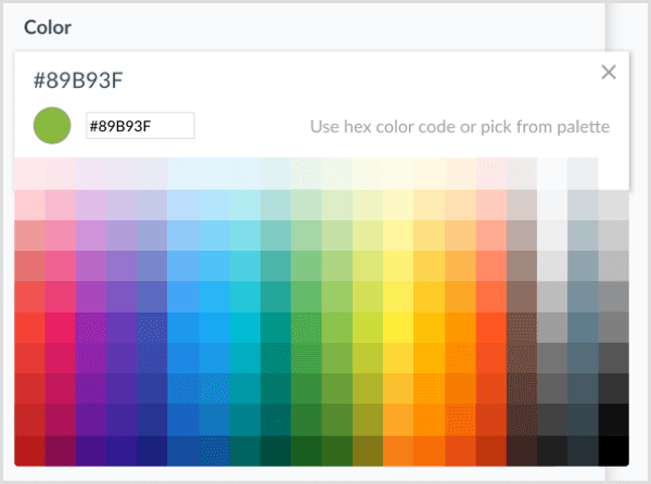 ManyChat vælger farve
