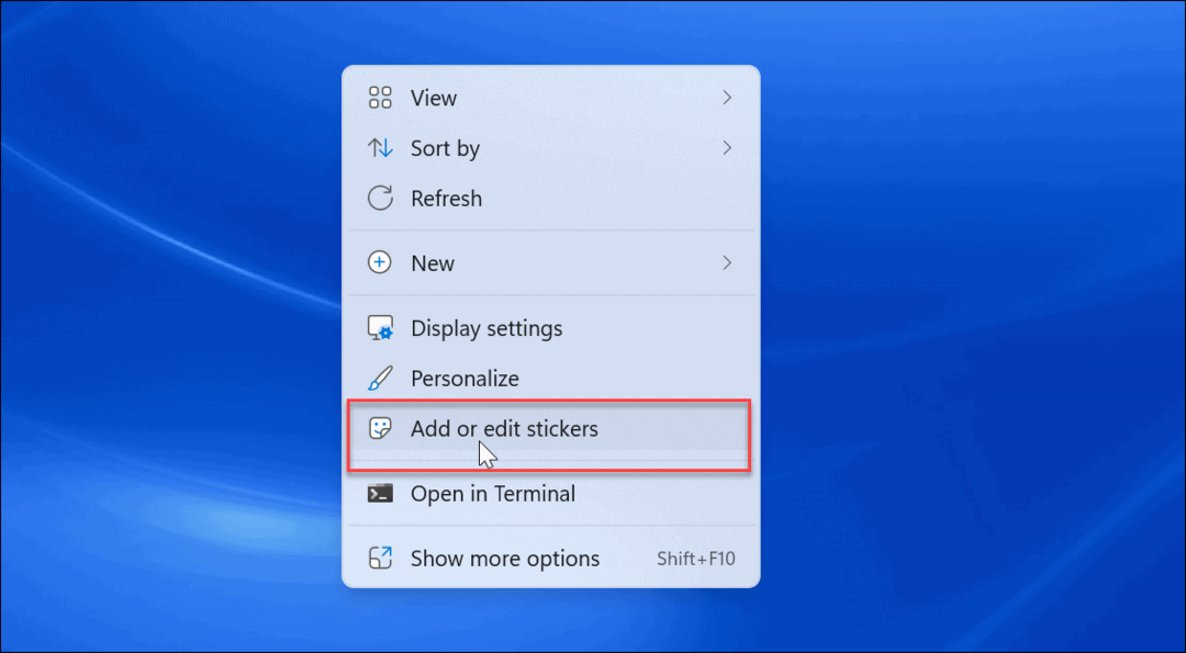 aktiver desktop-klistermærker på Windows 11