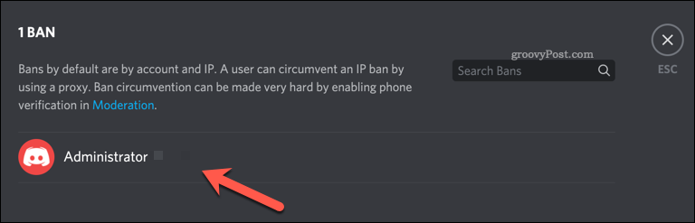 Fjernelse af et Discord-brugerforbud