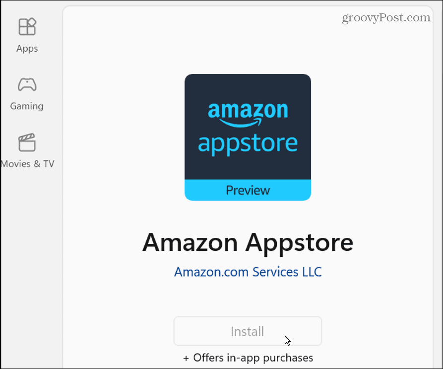 Installer Amazon App Store fra Windows Store