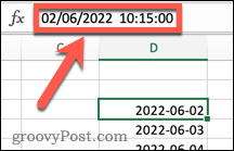 Excel-tidsstempler med datoer og tidspunkter