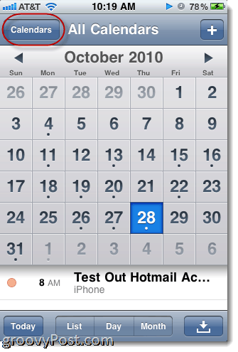Hotmail iPhone-kalender