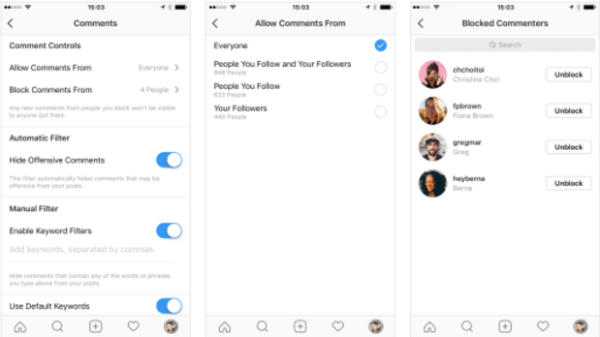 Instagram tilføjer nye funktioner, der giver brugerne mulighed for at kontrollere, hvem der er i stand til at kommentere dine indlæg.
