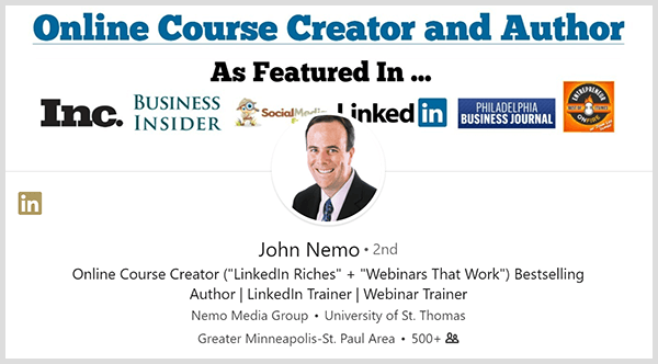 John Nemo brugte sin LinkedIn-profil til at finde nye kunder.