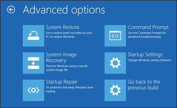 Avancerede startindstillinger Windows 10