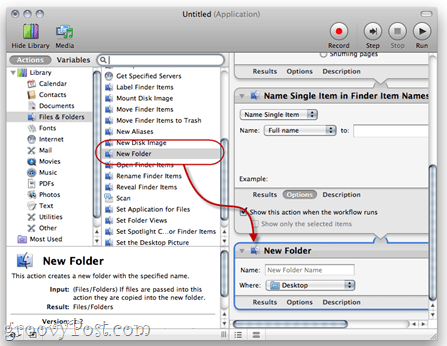 Kombiner PDF'er ved hjælp af Automator i Mac OS X