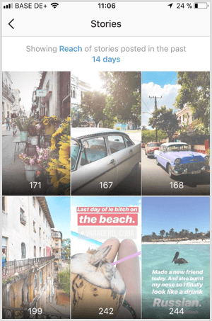 Se Instagram-historier Nå data i Instagram Analytics.