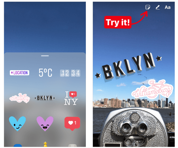Instagram udrullede en tidlig version af geostickers i Instagram Stories for New York City og Jakarta. 