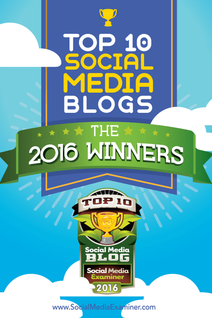 Top 10 sociale medieblogs: 2016-vinderne!: Sociale medieeksaminator