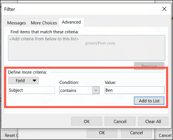 Avancerede betingede formateringsregler i Outlook