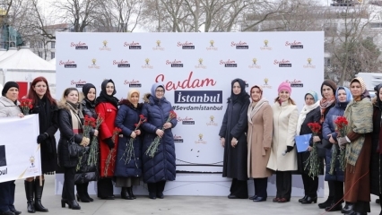 AK Party Istanbul kvindeforening Sevdam er på Istanbul-march!