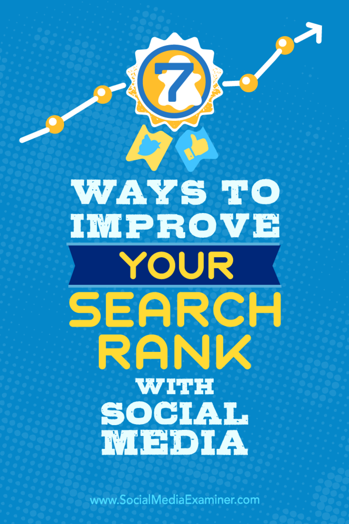 Tips til syv måder at forbedre din søgerangering ved hjælp af sociale medier.