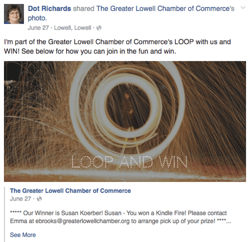 promover Facebook loop giveaway på profil