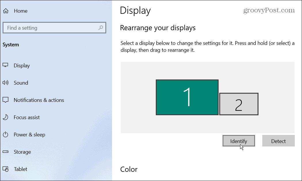 identificere skærme i windows 10