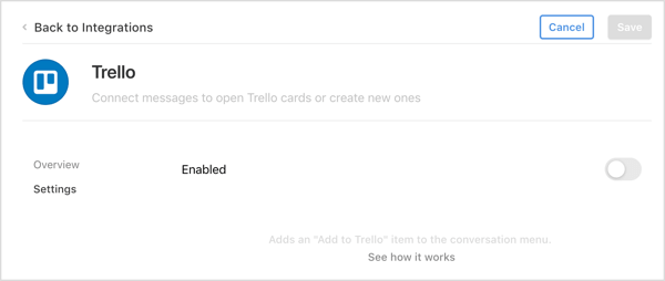 Installer Trello-integrationen i Front-appen.