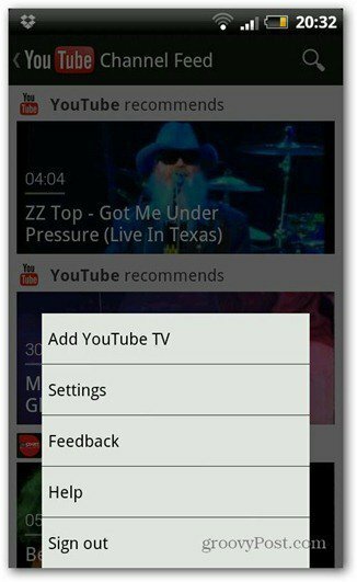youtube android ny version indstillinger