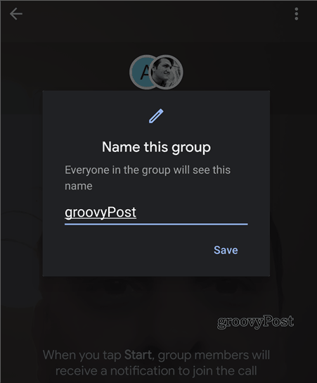 Google Duo-gruppenavn