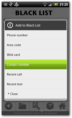 sort liste opkaldskontrol android føje til sort liste