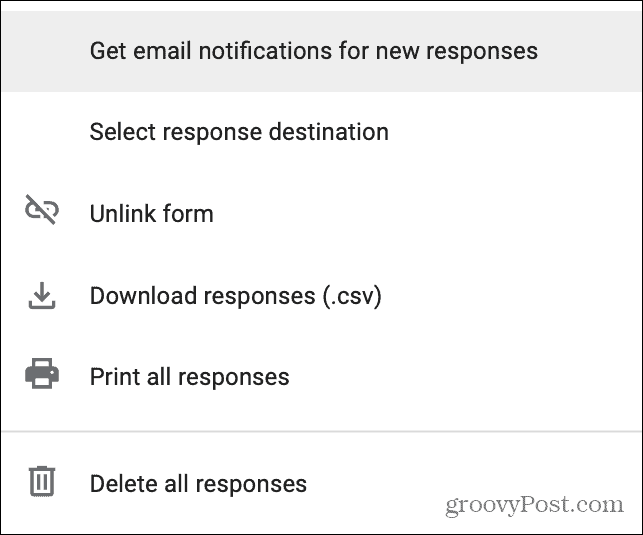 Google Forms-svar Få e-mail-underretning