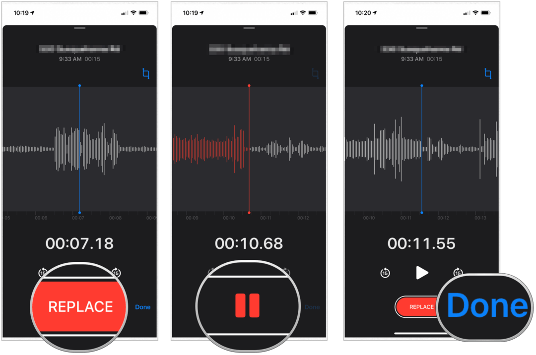 iPhone Voice Memos erstatter lyd