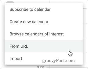 Tilføjelse af en kalender med URL i Google Kalender