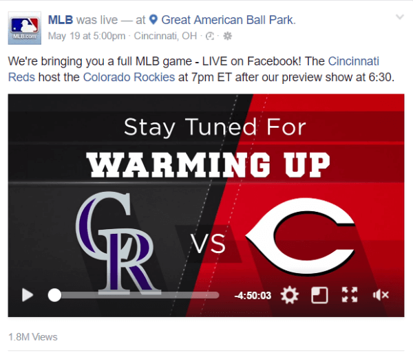 Facebook samarbejder med Major League Baseball om en ny live streaming-aftale.
