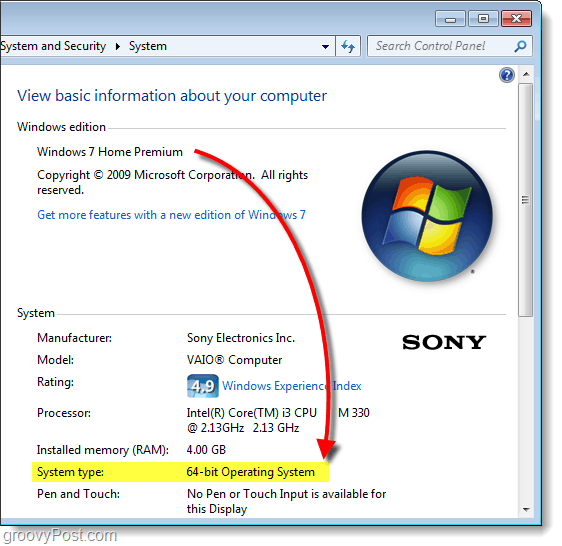 find 64-bit eller 32-bit version af Windows 7