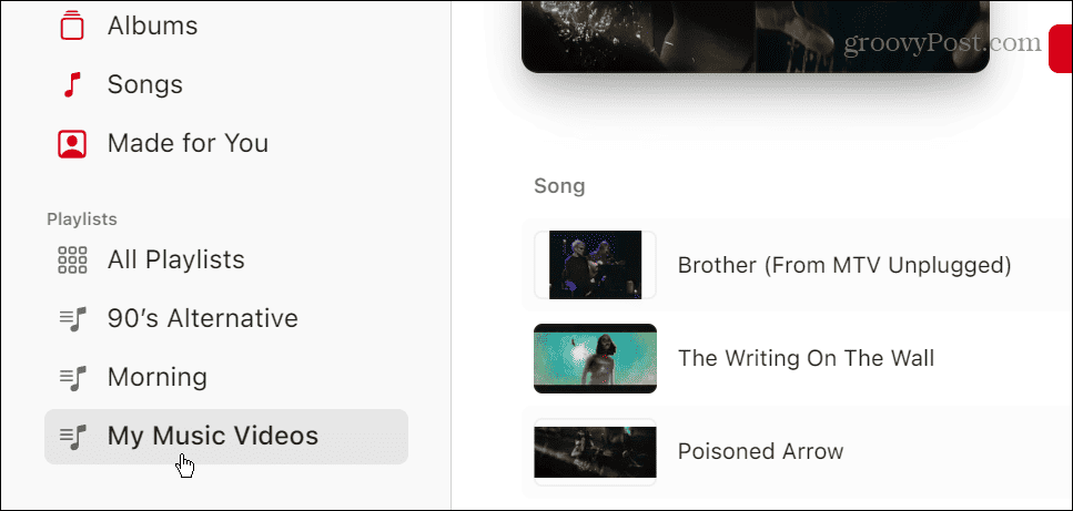 Videoafspilningslister på Apple Music