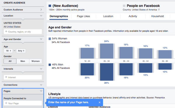 Undersøg dine Facebook-fans demografi, interesser og adfærd ved hjælp af Audience Insights.