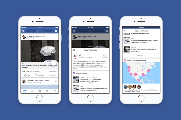 Facebook deler mere kontekst omkring artikler og udgivere, der deles i News Feed.