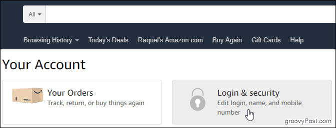 Din konto på Amazon