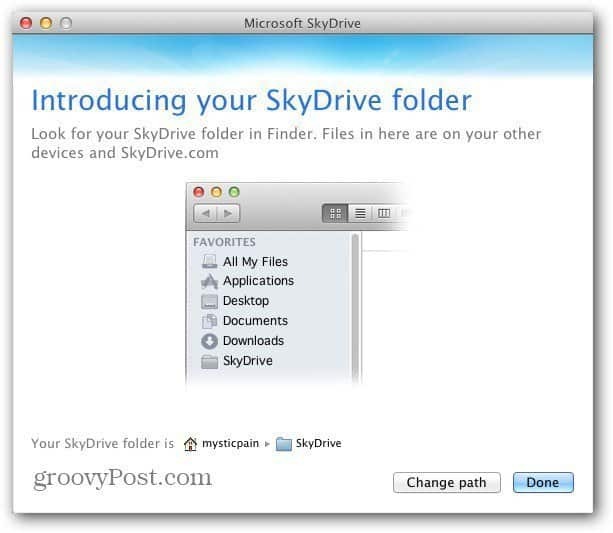 Mac SkyDrive-placering
