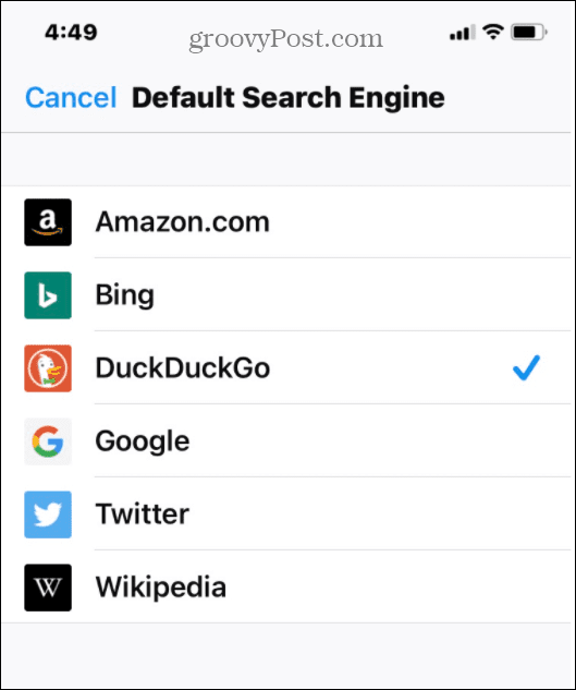 Firefox vælger standard søgeliste