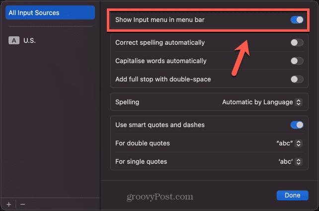 mac show input menu