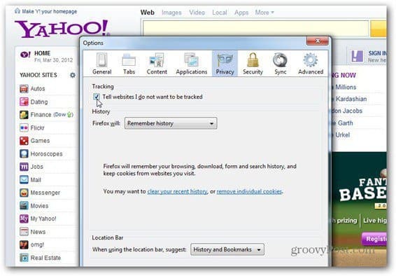 Yahoo-omfavnelser sporer ikke: Sådan aktiveres det