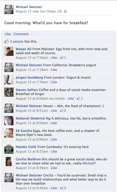facebook morgenmad spørgsmål