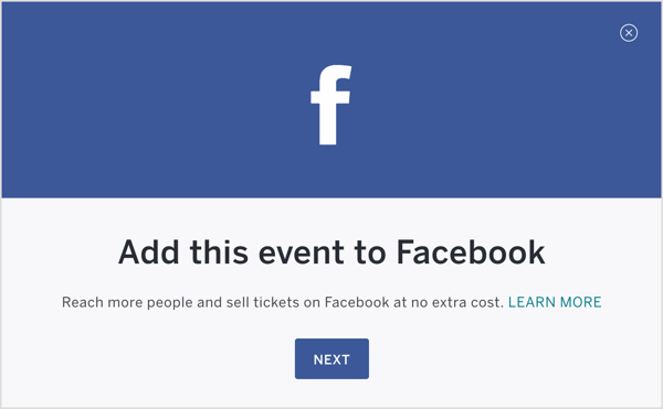 Når din Eventbrite-begivenhed er oprettet, skal du offentliggøre den og føje den til Facebook.