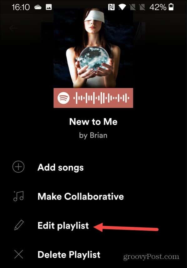 rediger spilleliste spotify android