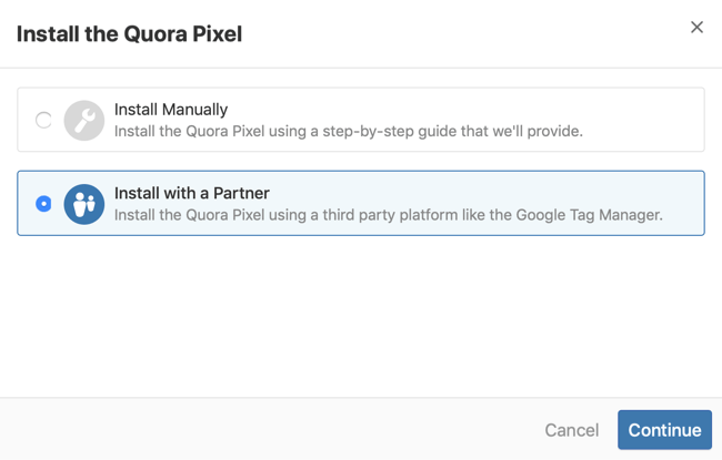 trin 2, hvordan du installerer Quora-pixel med Google Tag Manager