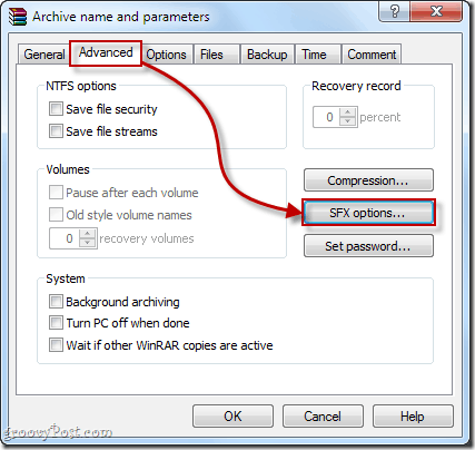 Opret offlineinstallatører ved hjælp af et selvudpakkende arkiv fra WinRAR