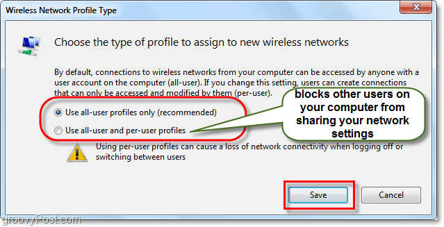 administrere Windows 7-netværksprofiltype