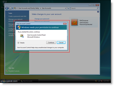 Windows Vista UAC Spørg om adgang