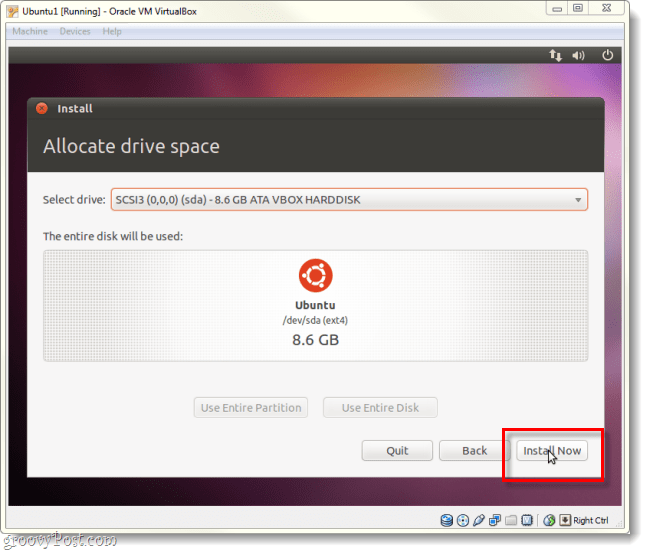 bed Ubuntu om at installere nu
