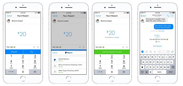 Facebook Messenger og PayPal integrerer peer-to-peer-betalinger i appen i USA
