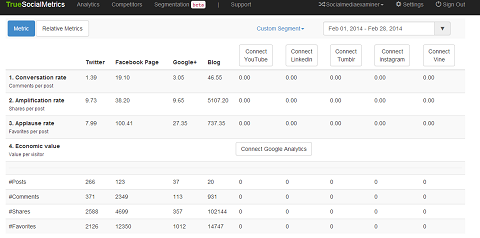 truesocialmetrics rapport oversigt