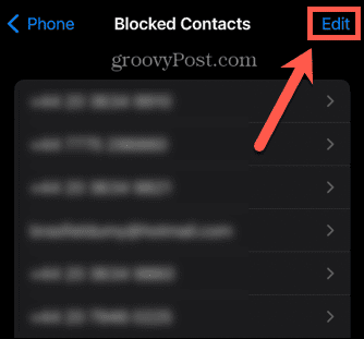 iphone redigere blokerede kontakter