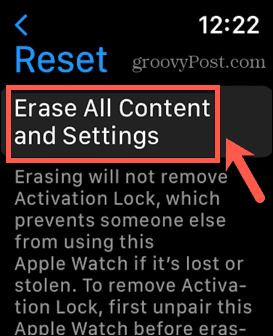 Apple Watch slette alt indhold og indstillinger